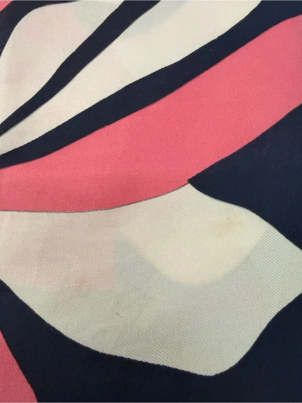 Vintage Christian Dior Navy & Pink Silk Scarf 29x29
